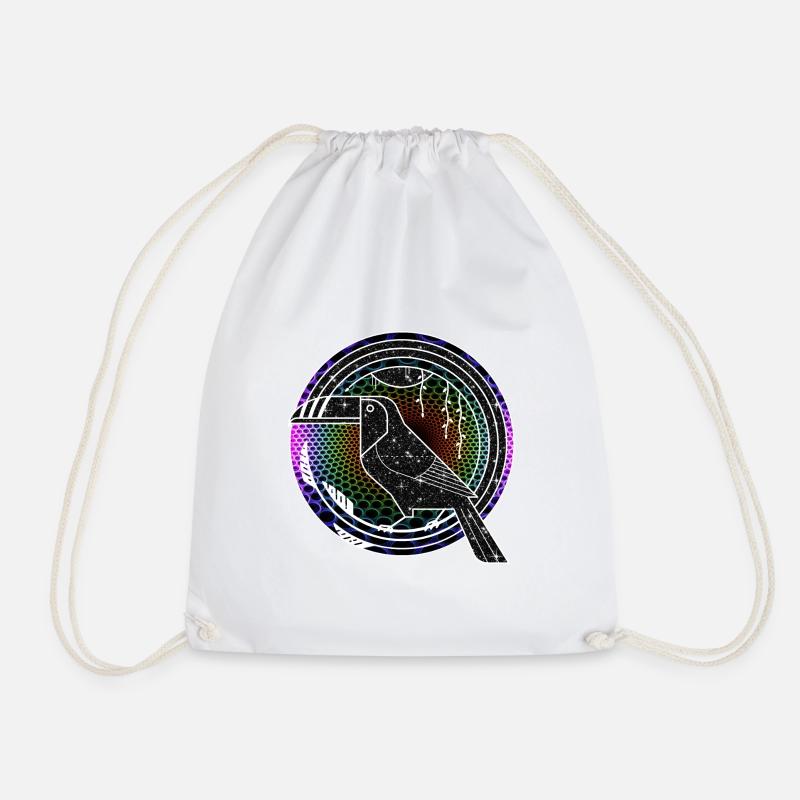 Toucan Graphic - Drawstring Bag - white