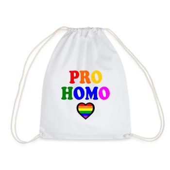 Pro homo - Drawstring Bag - white - Front