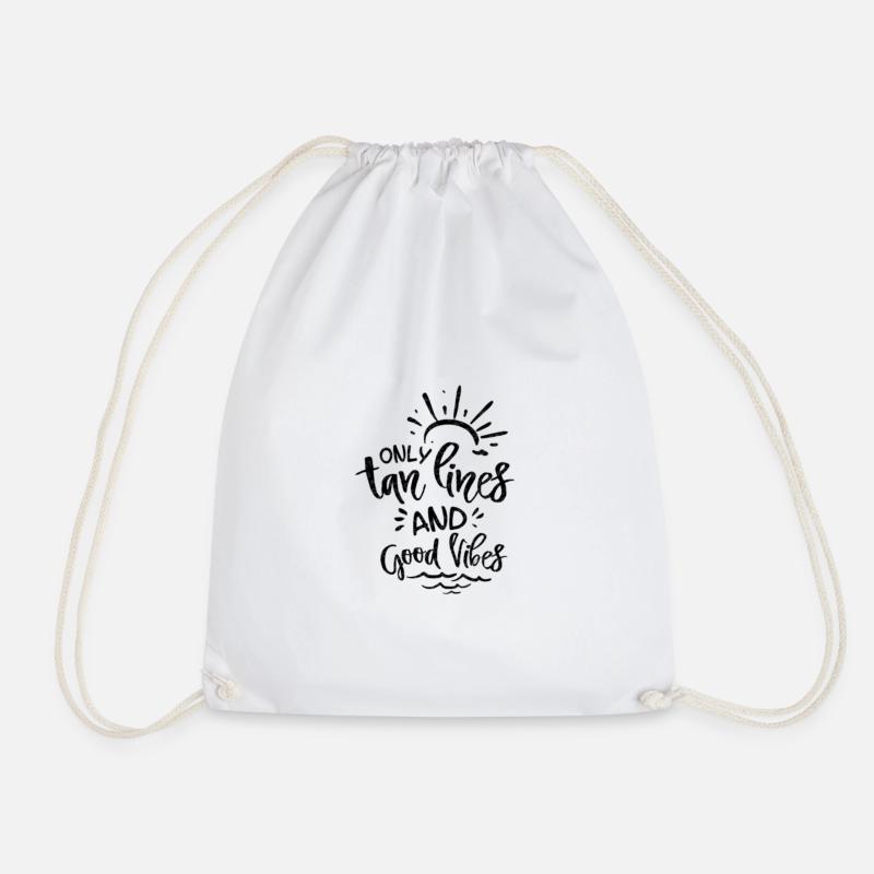 Lignes de bronzage et bonnes vibrations idea idée cadeau - Sac de sport léger - blanc
