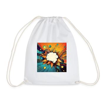 Vibrant Abstract Explosive Cloud Design - Drawstring Bag - white - Front