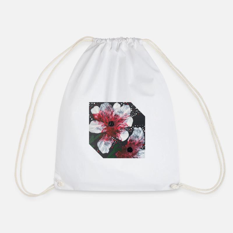 Blumen Design - Turnbeutel - Weiß
