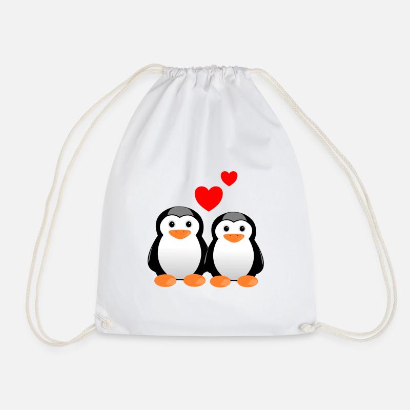 Penguins Valentine's Day - Drawstring Bag - white