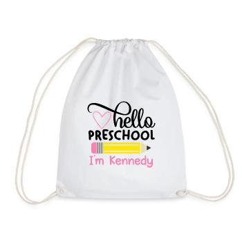 Hello Preschool - Drawstring Bag - white - Front
