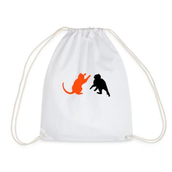 kämpfende Katzen / cat fight (2c) - Sac de sport léger - blanc - Devant