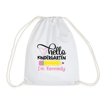Hello Kindergarten - Drawstring Bag - white - Front