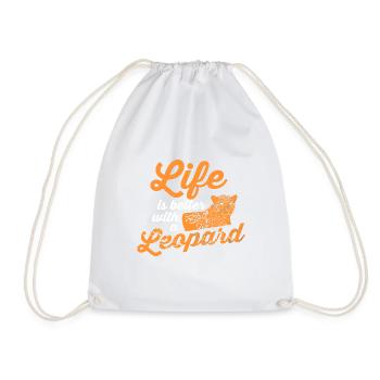 Life Is Better With a Leopard Wild Cat Quote - Turnbeutel - Weiß - Vorne