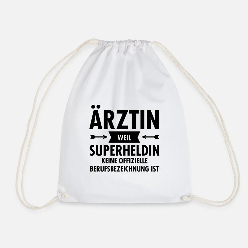 Ärztin - Superheldin - Turnbeutel - Weiß