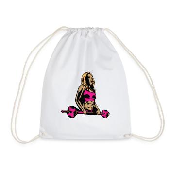Mrs. Strong Woman Powerful woman with muscles - Drawstring Bag - white - Front