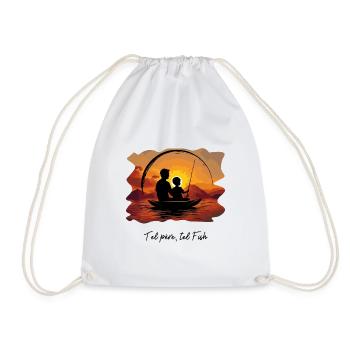 Pêcheur de père en fils -pêche pêche et pêche - Sac de sport léger - blanc - Devant