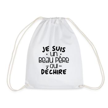 je suis un beau père qui déchire - Sac de sport léger - blanc - Devant