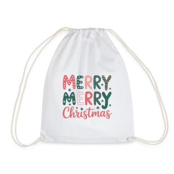 Pastel Christmas Merry Christmas - Drawstring Bag - white - Front