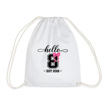 Bonjour 8 Est 2018 Girl Birthday Design - Sac de sport léger - blanc - Devant
