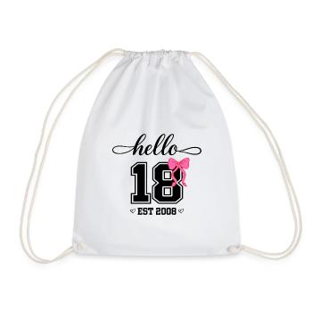 Hello 18 Est 2008 Damen Geburtstag Design - Turnbeutel - Weiß - Vorne
