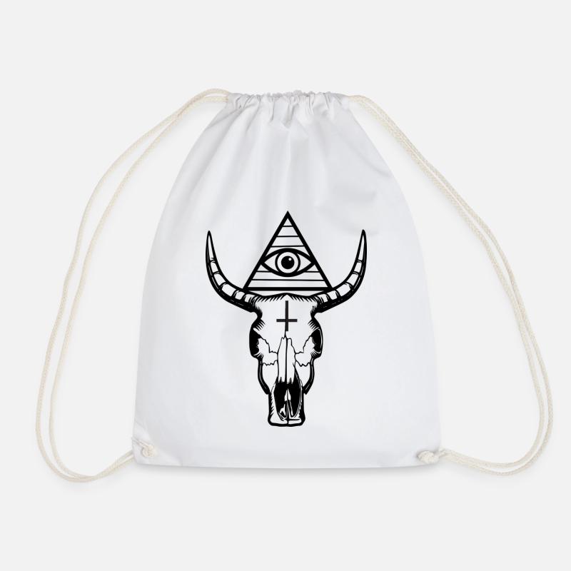 Ram skull - Drawstring Bag - white