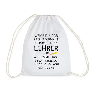 Teacher out of conviction teaching passion - Drawstring Bag - white - Front