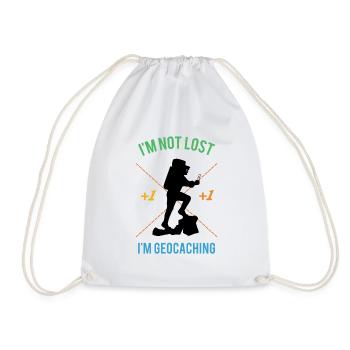 im not lost in geocaching - Drawstring Bag - white - Front