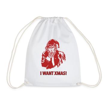 I Want XMAS - Turnbeutel - Weiß - Vorne