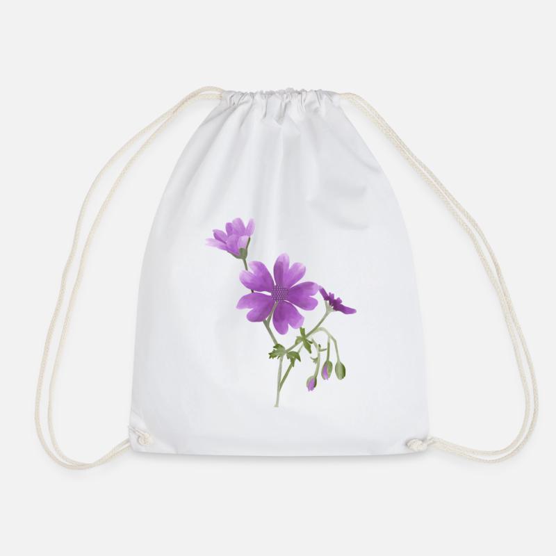 Light Purple Flowers N°1 - Drawstring Bag - white