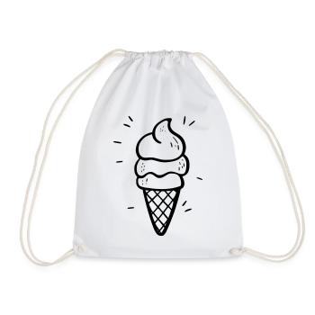 Dessin animé de crème glacée - Design d’été mignon - Sac de sport léger - blanc - Devant
