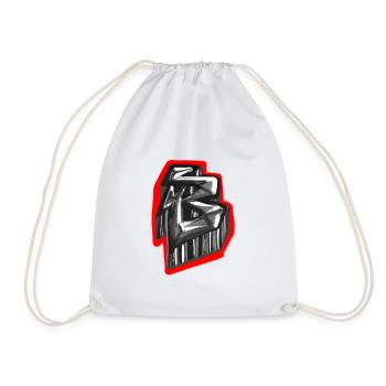 Monochrome Glyph Graffiti - Drawstring Bag - white - Front