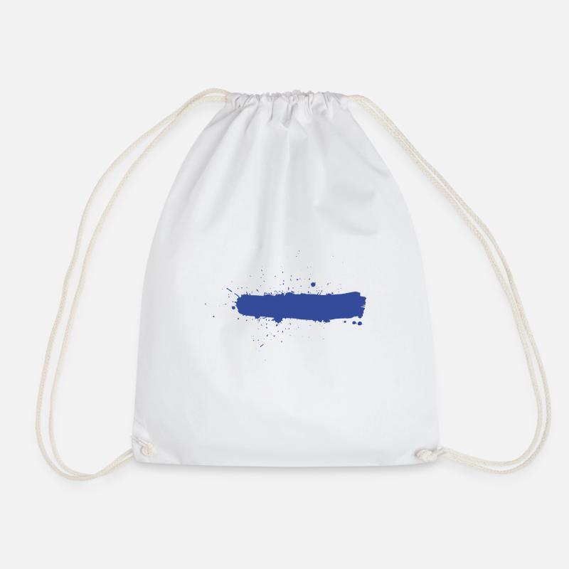 Farbstrich blau Kleckse Farbspritzer Geschenk - Turnbeutel - Weiß