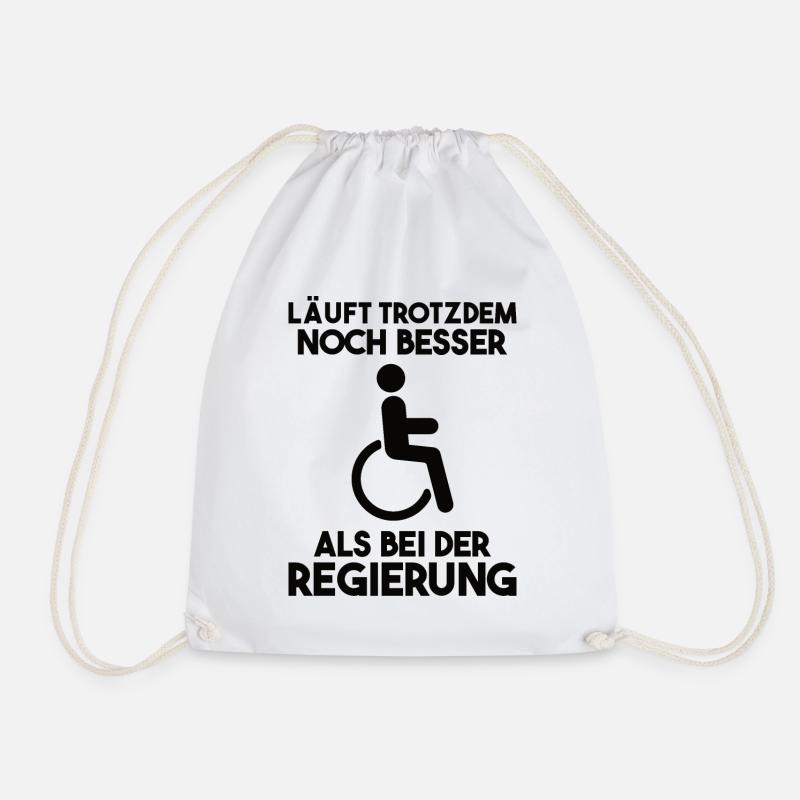 Rollstuhl Rollstuhlfahrer Spruch Geschenk - Turnbeutel - Weiß