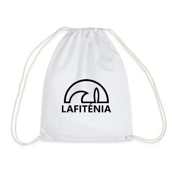 Lafiténia sun surfboard black minimalist - Drawstring Bag - white - Front