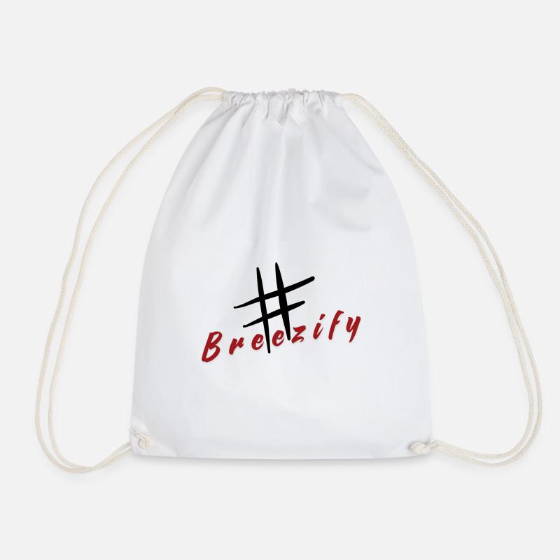Breezify hatch tag slogan - Drawstring Bag - white