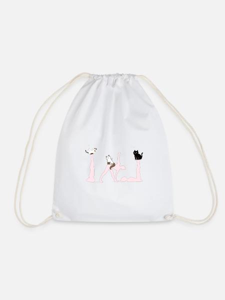 Katzenyoga, Yoga, Gymnastik, Katzen, Katze - Turnbeutel - Weiß