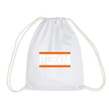 Freshman Year Bold Block Statement - Drawstring Bag - white - Front