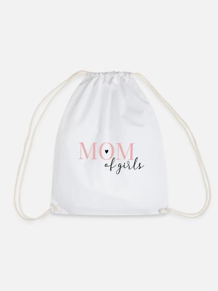 Mom of girls / Mädchenmama - Turnbeutel - Weiß