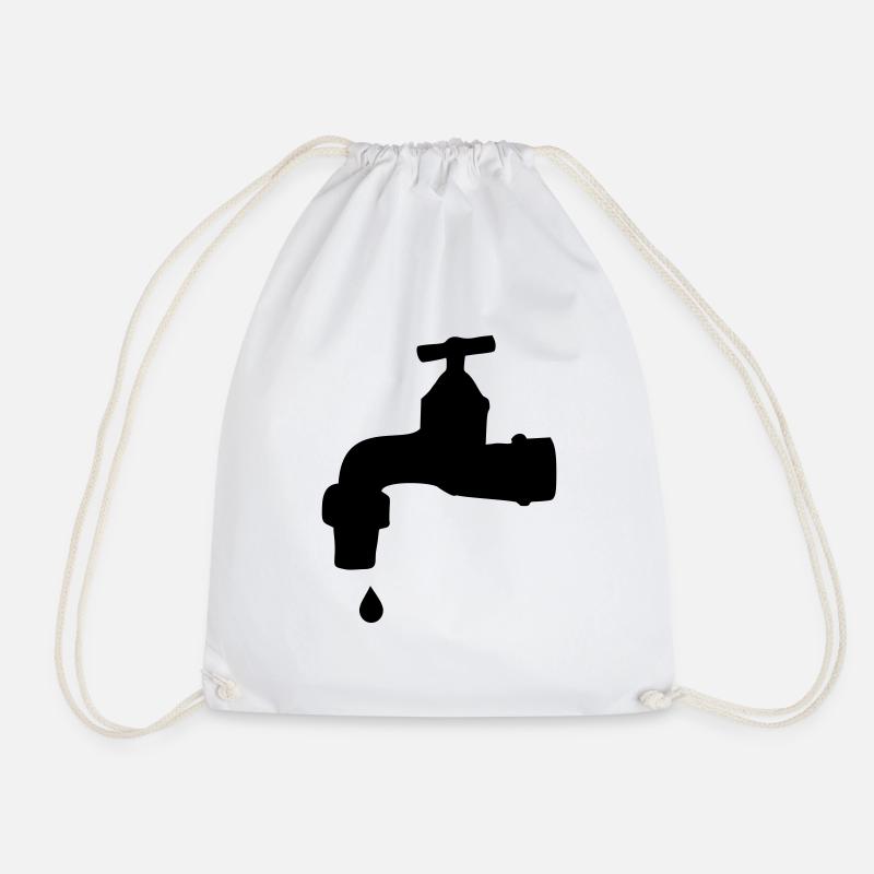 Wasserhahn - Klempner - Turnbeutel - Weiß