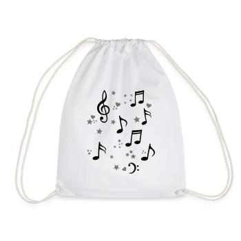 happy music melody - Drawstring Bag - white - Front
