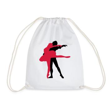 Vektor Balletttänzer Silhouette - Turnbeutel - Weiß - Vorne