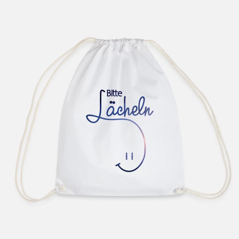 lachen laecheln Geschenk Geschenkidee bitte Smiley - Turnbeutel - Weiß