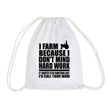 i farm because 323333333 - Drawstring Bag - white - Front