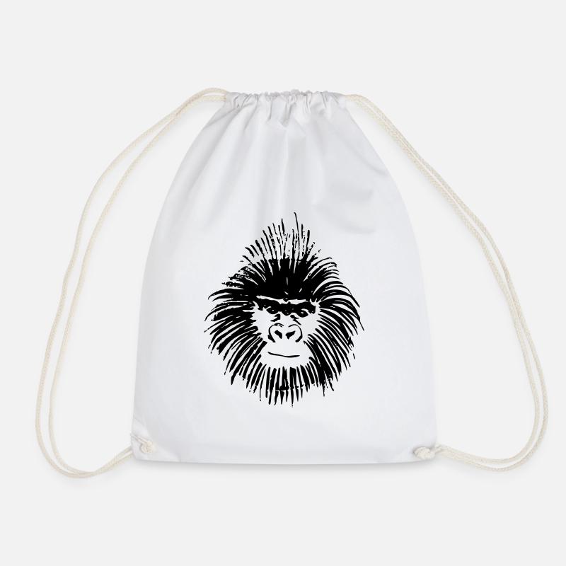monkey - Drawstring Bag - white
