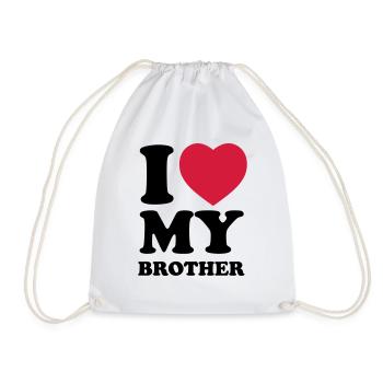 I love my brother - Drawstring Bag - white - Front