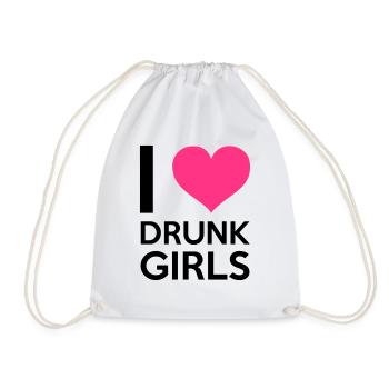 I Love Drunk Girls - Sac de sport léger - blanc - Devant
