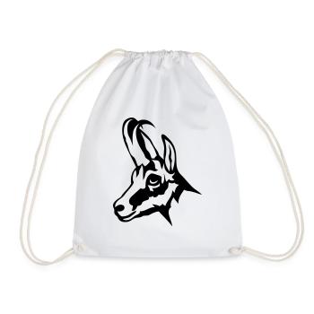chamois wild animal 1102 - Drawstring Bag - white - Front