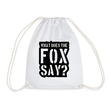 What Does The Fox Say Stamp Logo - Drawstring Bag - white - Front