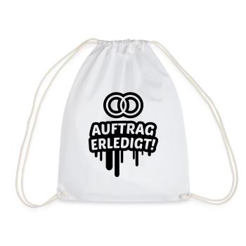 Auftrag erledigt, ehe, hochzeit 1c - Turnbeutel - Weiß - Vorne
