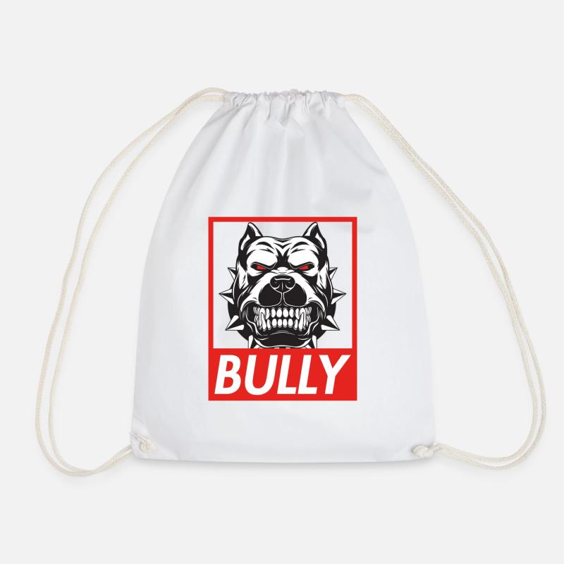 Bully Dog - Drawstring Bag - white