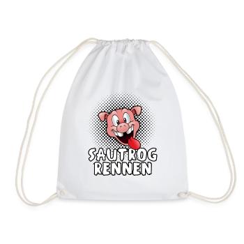 Sautro race pig cartoon gift Sautrog - Drawstring Bag - white - Front