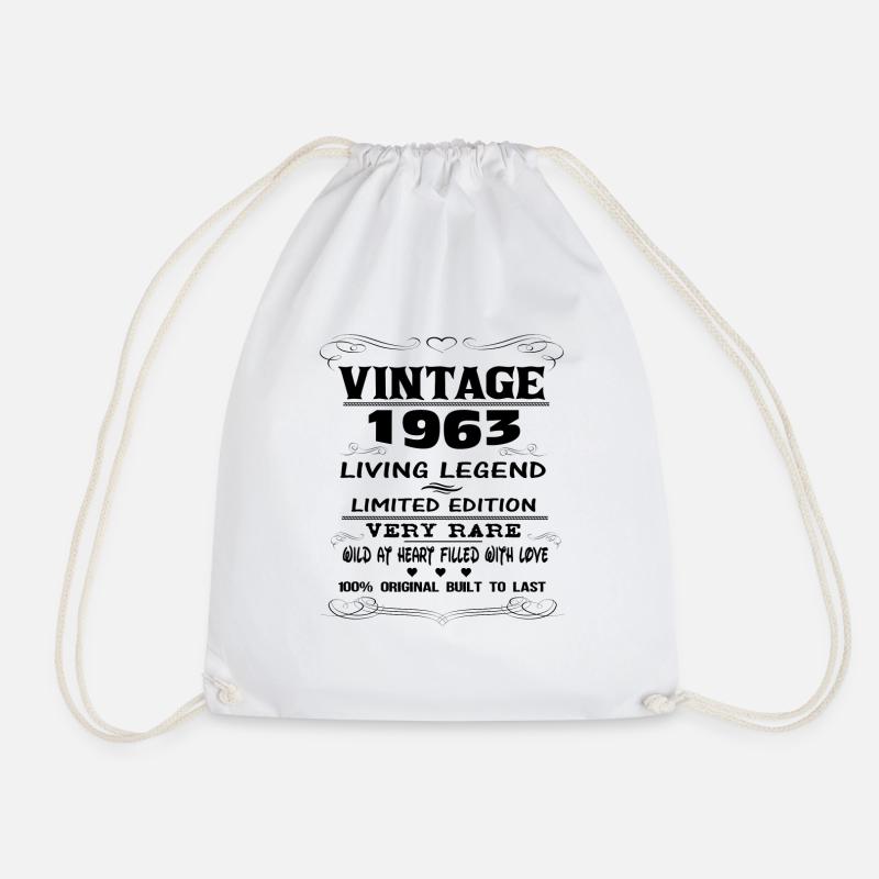 VINTAGE 1963 - Drawstring Bag - white