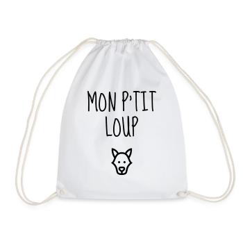 Mon P'tit Loup - Bébé - Naissance - Amour - Baby - Sac de sport léger - blanc - Devant