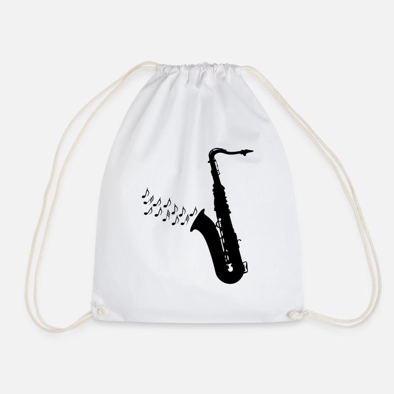 Saxophone / Jazz / Music - Drawstring Bag - white