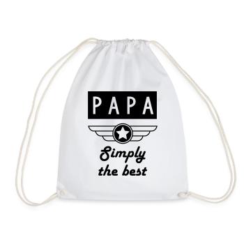 Dad Daddy Papa Vati Vater Father's Day Baby - Drawstring Bag - white - Front