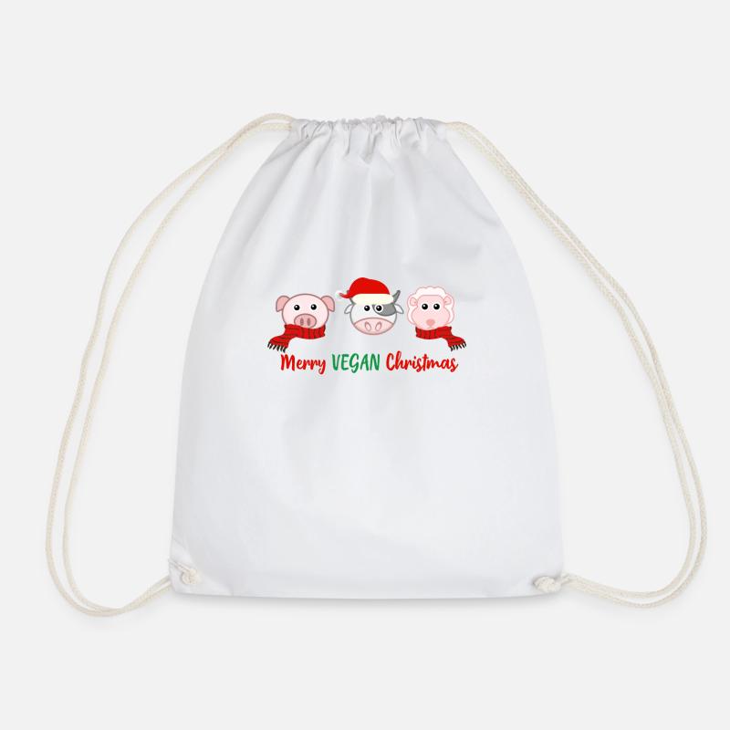 Frohe vegane Weihnachten - Turnbeutel - Weiß