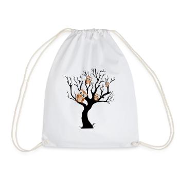 Chouette noctambule sur arbre - Sac de sport léger - blanc - Devant